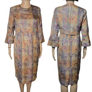 Beautiful hand crafted floral Tapestry midi dress.